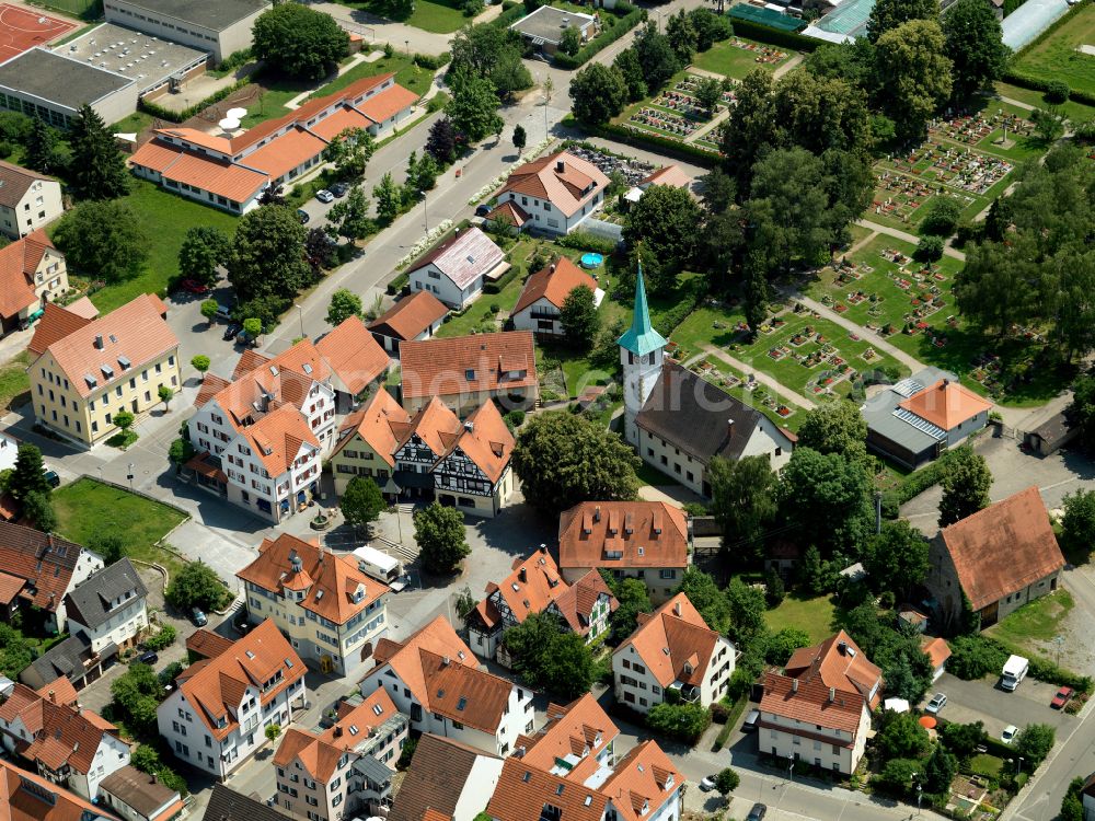 Aerial image Sickenhausen - Town View of the streets and houses of the residential areas in Sickenhausen in the state Baden-Wuerttemberg, Germany