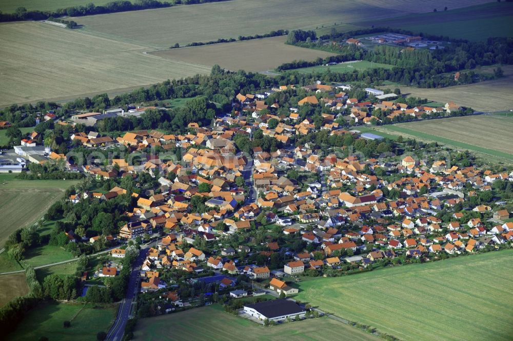 Aerial image Silstedt - Town View of the streets and houses of the residential areas in Silstedt in the state Saxony-Anhalt, Germany