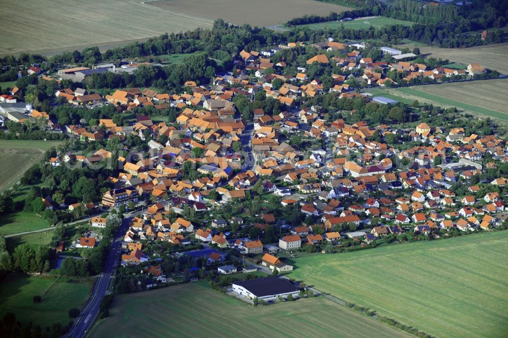 Aerial photograph Silstedt - Town View of the streets and houses of the residential areas in Silstedt in the state Saxony-Anhalt, Germany