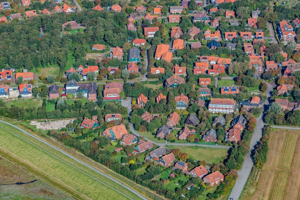 Spiekeroog from the bird's eye view: City view on Spiekeroog in the state Lower Saxony, Germany