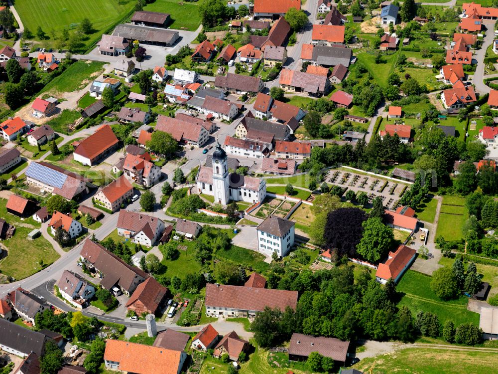 Aerial image Stafflangen - Town View of the streets and houses of the residential areas in Stafflangen in the state Baden-Wuerttemberg, Germany