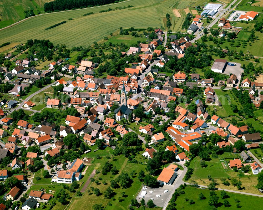 Starzach from the bird's eye view: Town View of the streets and houses of the residential areas in Starzach in the state Baden-Wuerttemberg, Germany