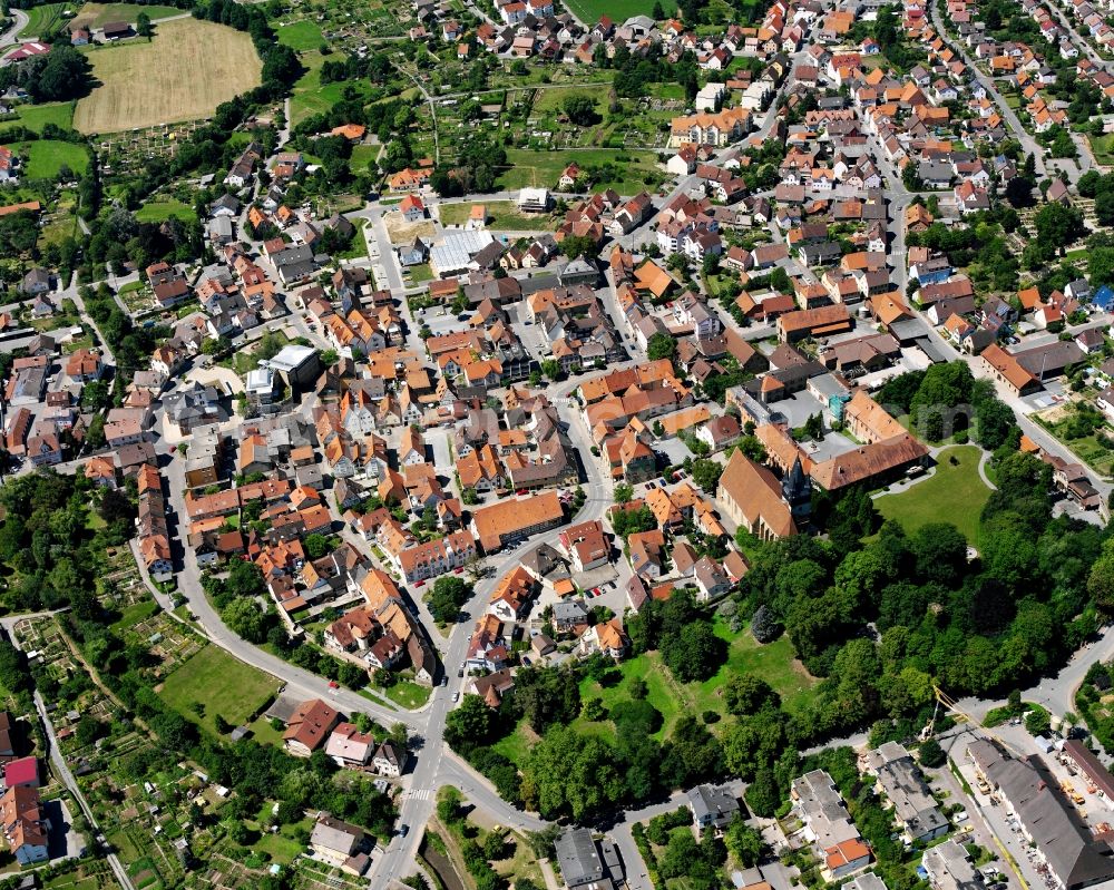 Aerial image Stetten a.H. - Town View of the streets and houses of the residential areas in Stetten a.H. in the state Baden-Wuerttemberg, Germany
