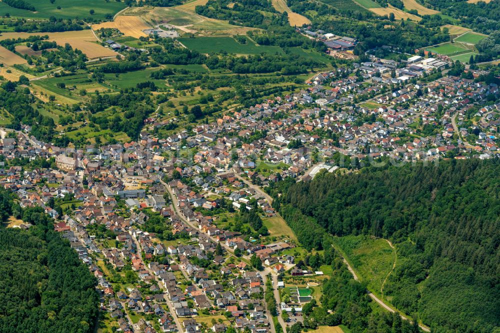 Aerial photograph Sulz - Town View of the streets and houses of the residential areas in Sulz in the state Baden-Wurttemberg, Germany