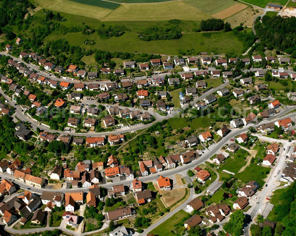 Aerial image Sulz am Eck - Town View of the streets and houses of the residential areas in Sulz am Eck in the state Baden-Wuerttemberg, Germany