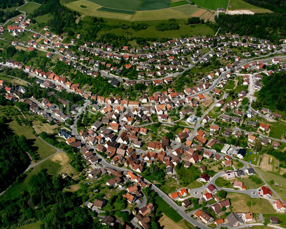 Sulz am Eck from the bird's eye view: Town View of the streets and houses of the residential areas in Sulz am Eck in the state Baden-Wuerttemberg, Germany