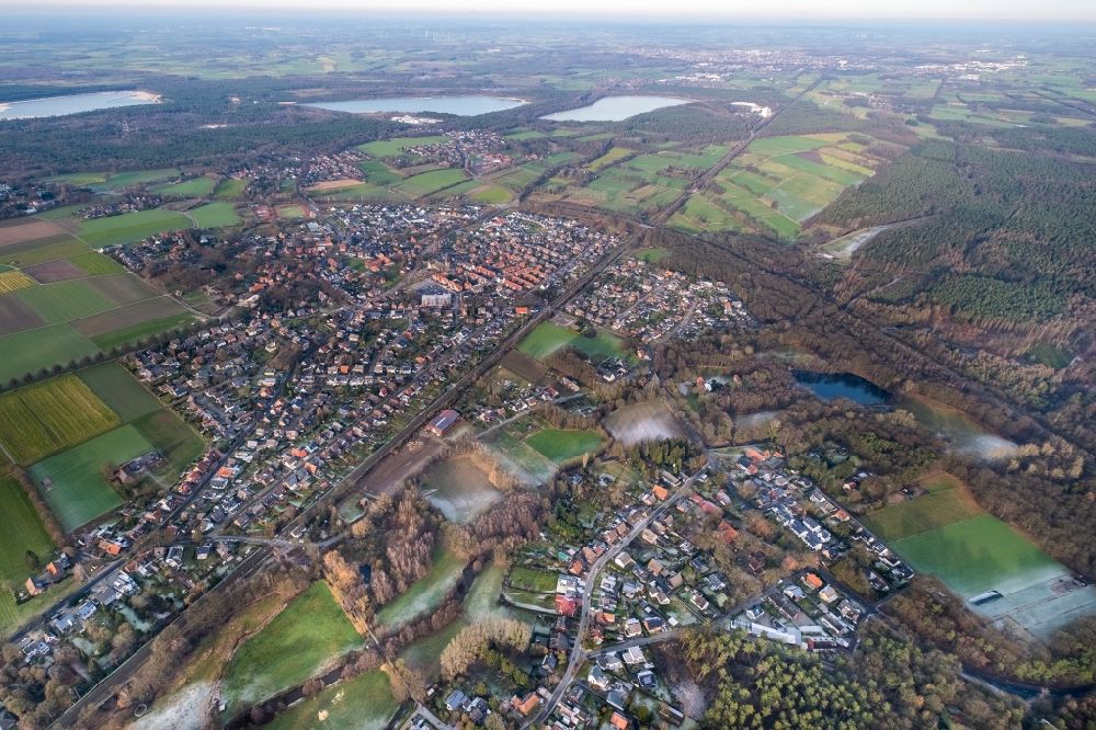 Aerial photograph Sythen - Town View of the streets and houses of the residential areas in Sythen in the state North Rhine-Westphalia, Germany