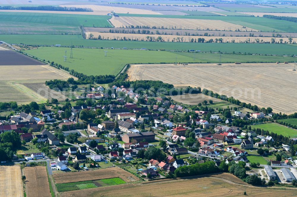 Aerial photograph Teutschenthal - Town View of the streets and houses of the residential areas in the district Dornstedt in Teutschenthal in the state Saxony-Anhalt, Germany