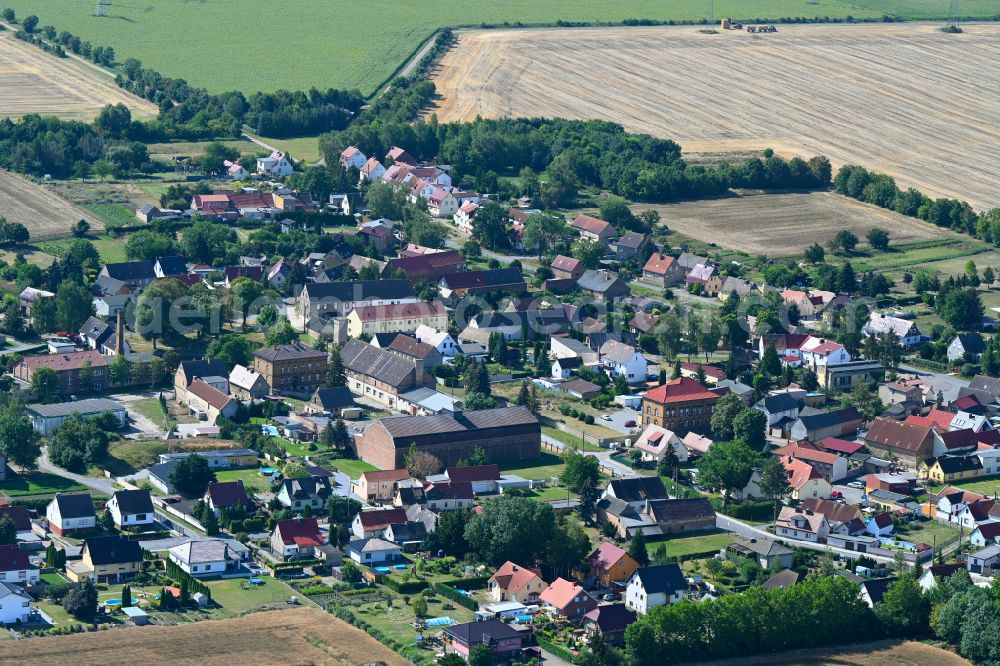Teutschenthal from above - Town View of the streets and houses of the residential areas in the district Dornstedt in Teutschenthal in the state Saxony-Anhalt, Germany