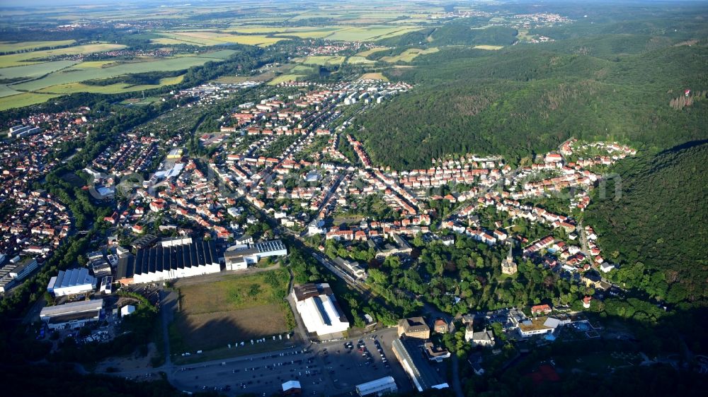 Thale from the bird's eye view: Town View of the streets and houses of the residential areas in Thale in the state Saxony-Anhalt, Germany