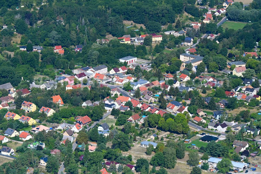 Töplitz from the bird's eye view: Town View of the streets and houses of the residential areas in Toeplitz in the state Brandenburg, Germany
