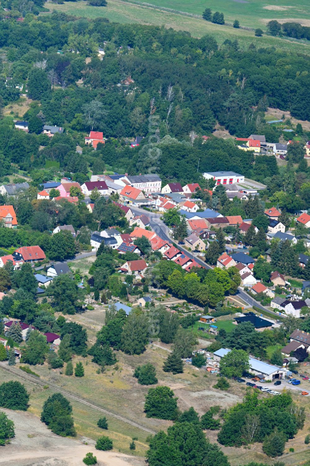 Aerial image Töplitz - Town View of the streets and houses of the residential areas in Toeplitz in the state Brandenburg, Germany