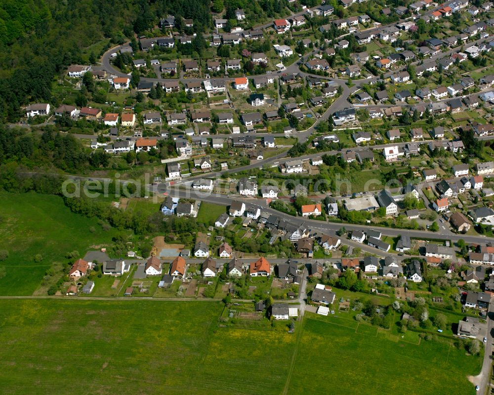 Uckersdorf from above - Town View of the streets and houses of the residential areas in Uckersdorf in the state Hesse, Germany