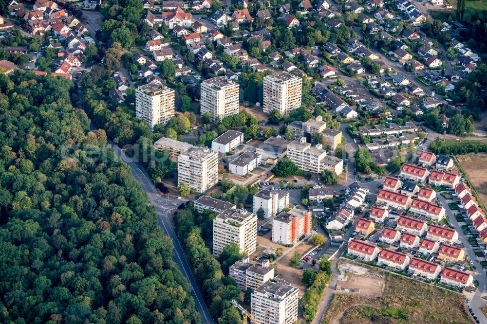 Aerial image Umkirch - Town View of the streets and houses of the residential areas in Umkirch in the state Baden-Wurttemberg, Germany
