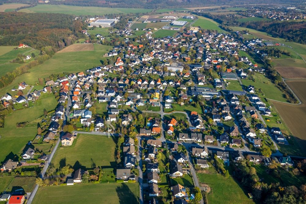 Voßwinkel from above - Town View of the streets and houses of the residential areas in Vosswinkel in the state North Rhine-Westphalia, Germany