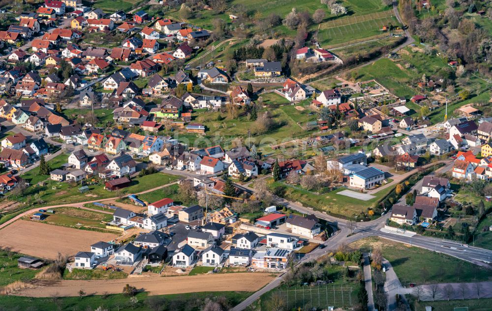 Aerial photograph Wallburg - town View of the streets and houses of the residential areas in Wallburg in the state Baden-Wuerttemberg, Germany