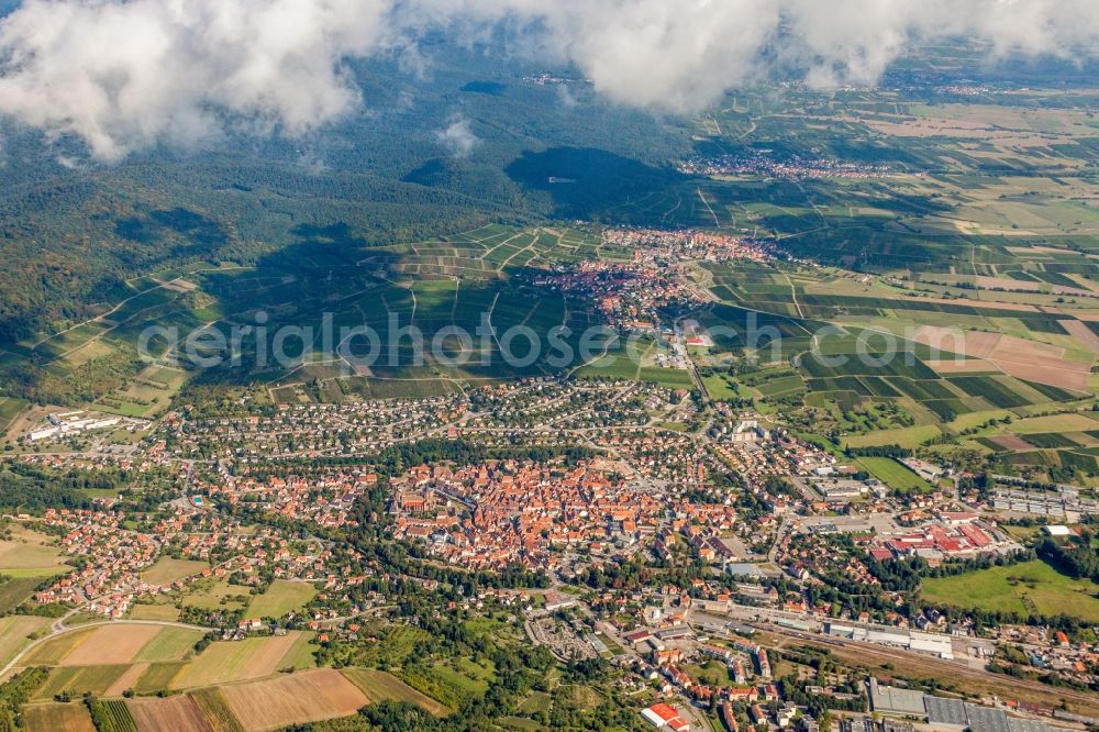 Aerial photograph Wissembourg - Town View of the streets and houses of the residential areas in Wissembourg in Grand Est, France