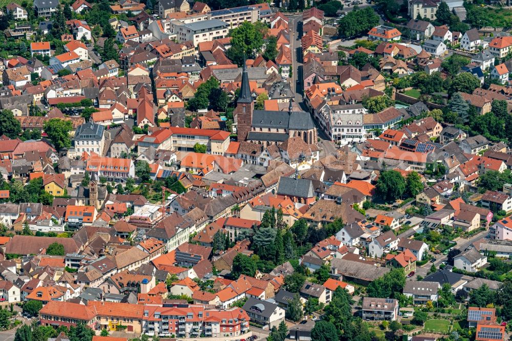 Aerial image Deidesheim - Town View of the streets and houses of the residential areas in Deidesheim in the state Rhineland-Palatinate, Germany