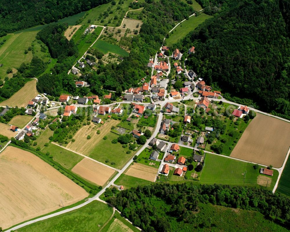 Aerial image Weisweil - Town View of the streets and houses of the residential areas in Weisweil in the state Baden-Wuerttemberg, Germany