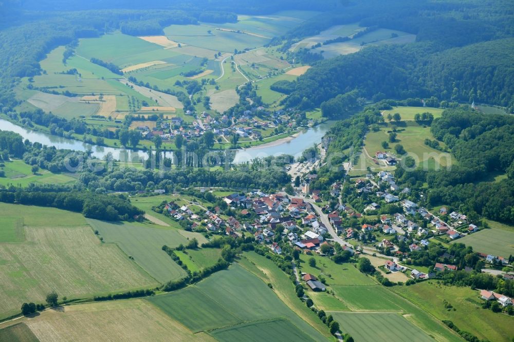 Weltenburg from the bird's eye view: Town View of the streets and houses in Weltenburg in the state Bavaria, Germany