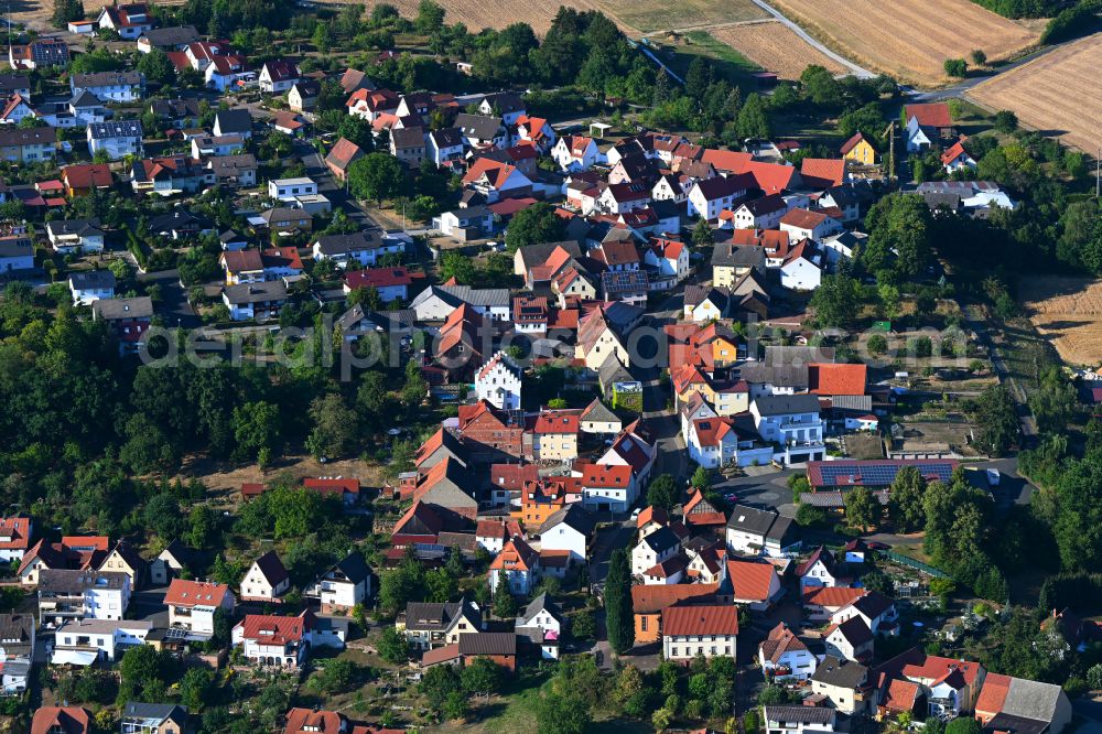 Aerial image Wernfeld - Town View of the streets and houses of the residential areas in Wernfeld in the state Bavaria, Germany
