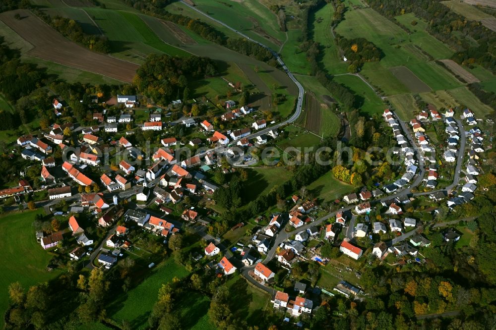 Werschweiler from above - Town View of the streets and houses of the residential areas in Werschweiler in the state Saarland, Germany