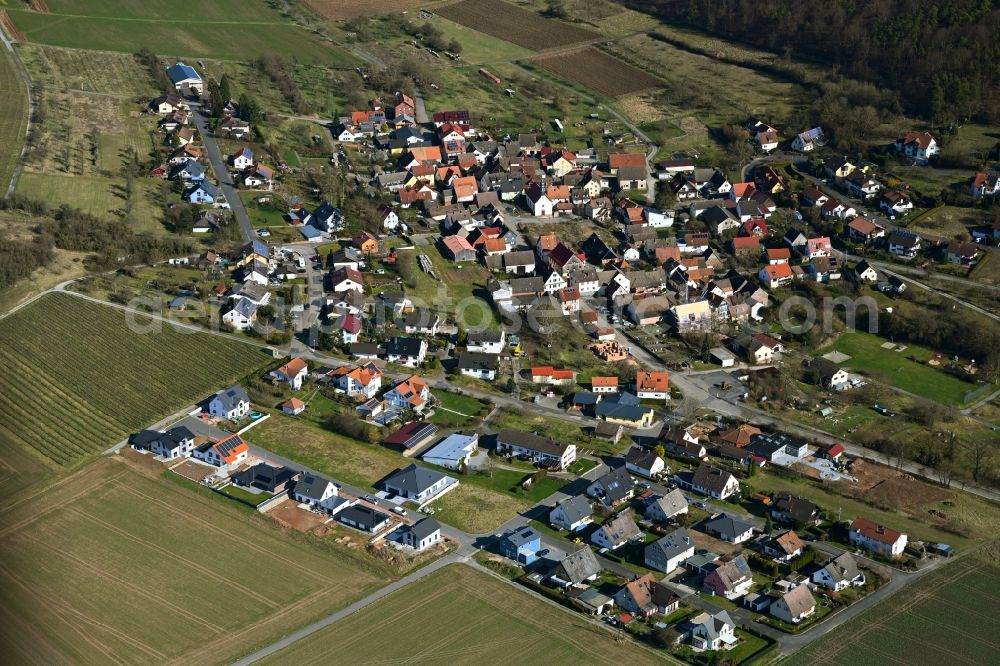 Wertheim from above - Town View of the streets and houses of the residential areas in Wertheim in the state Baden-Wuerttemberg, Germany