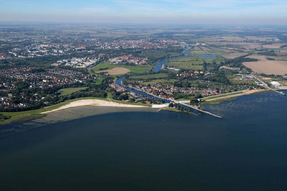 Aerial image Greifswald - Town View from Wieck, a district of Greifswald in Mecklenburg-Western Pomerania