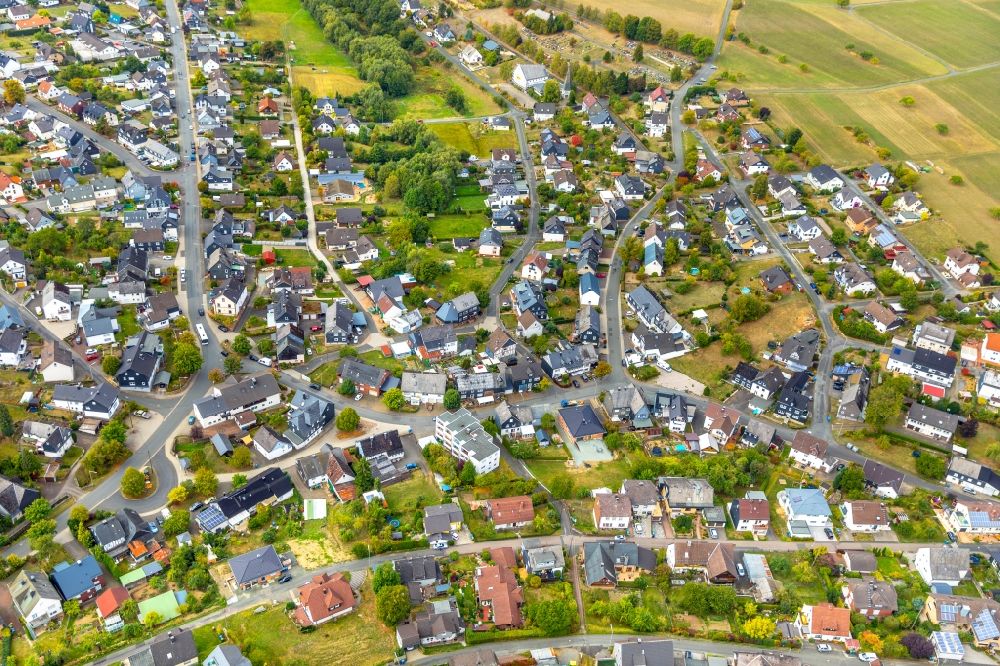 Aerial photograph Wilgersdorf - Town View of the streets and houses of the residential areas in Wilgersdorf in the state North Rhine-Westphalia, Germany