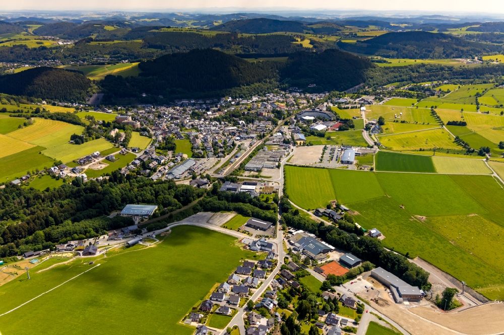 Willingen (Upland) from the bird's eye view: Town View of the streets and houses of the residential areas in Willingen (Upland) in the state Hesse, Germany