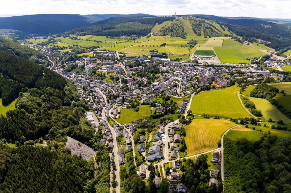 Aerial image Willingen (Upland) - Town View of the streets and houses of the residential areas in Willingen (Upland) in the state Hesse, Germany