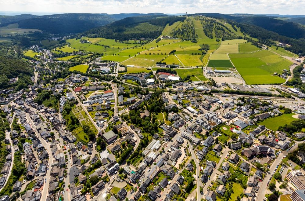 Willingen (Upland) from the bird's eye view: Town View of the streets and houses in Willingen (Upland) in the state Hesse, Germany