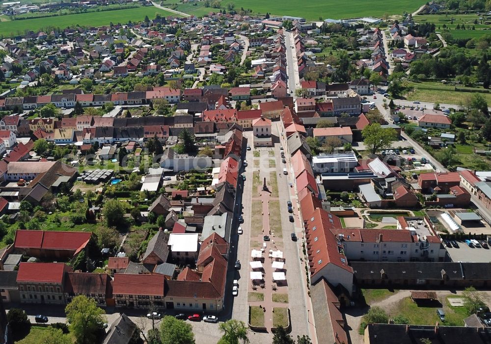 Aerial photograph Wörlitz - Town View of the streets and houses of the residential areas in Woerlitz in the state Saxony-Anhalt, Germany
