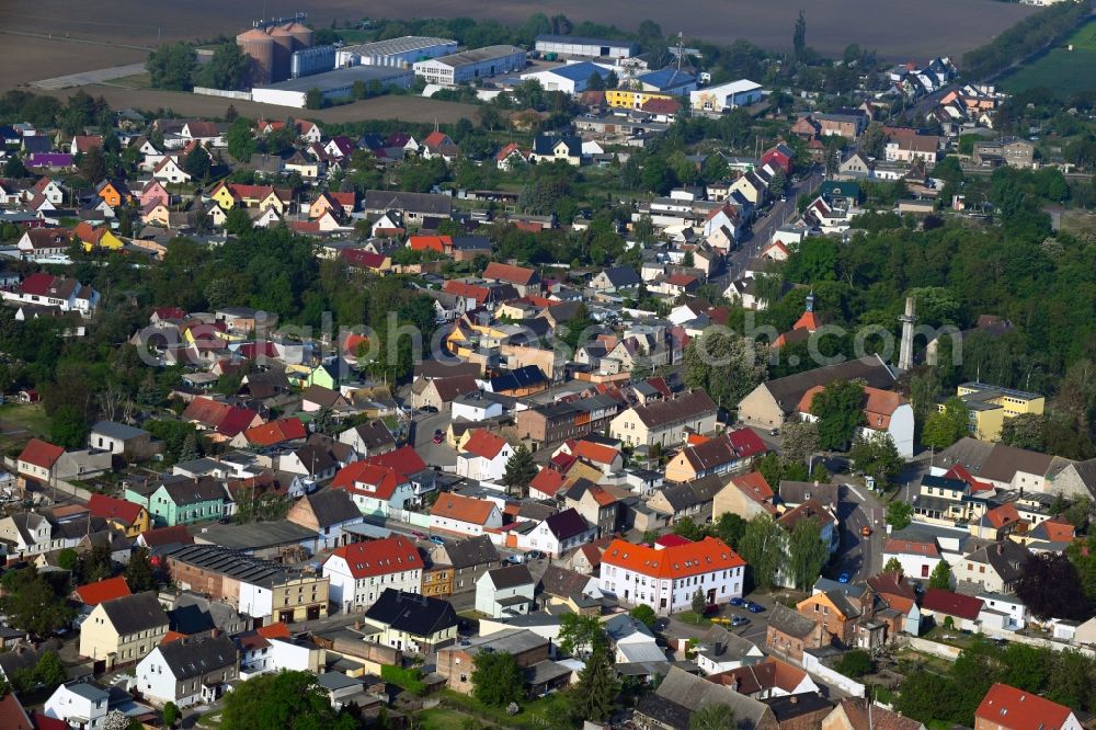 Aerial photograph Wulfen - Town View of the streets and houses of the residential areas in Wulfen in the state Saxony-Anhalt, Germany