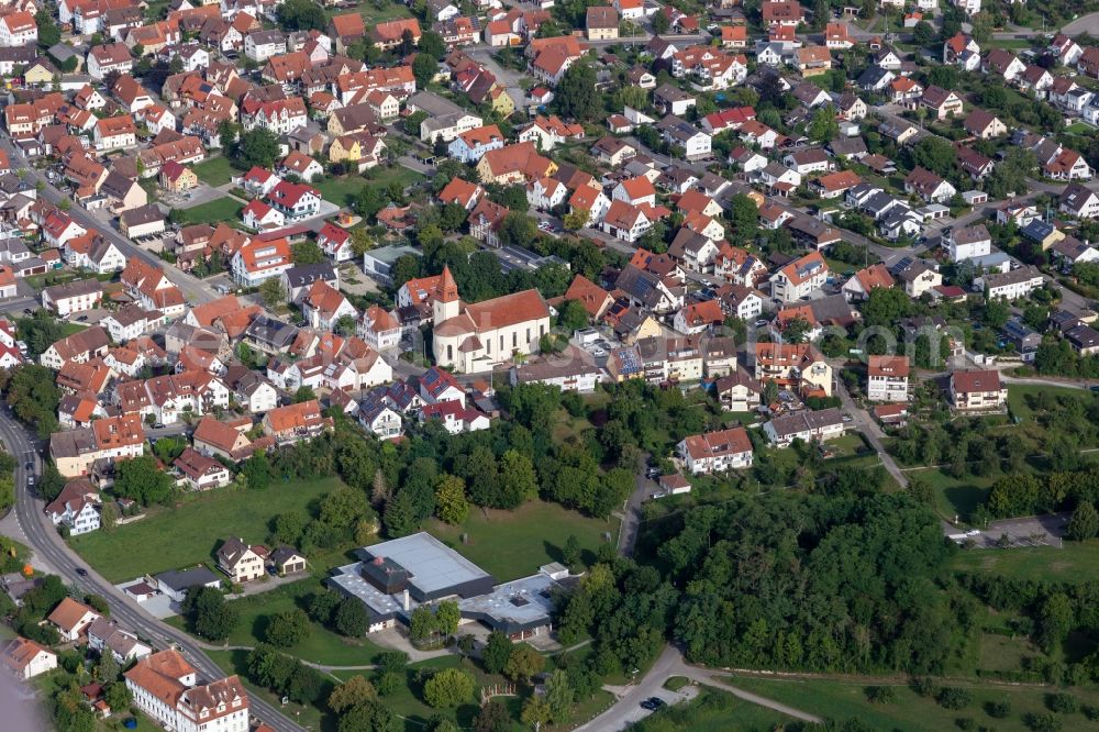 Aerial image Wurmlingen - Town View of the streets and houses of the residential areas in Wurmlingen in the state Baden-Wuerttemberg, Germany