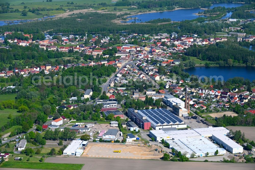 Aerial image Zehdenick - Town View of the streets and houses of the residential areas in Zehdenick in the state Brandenburg, Germany