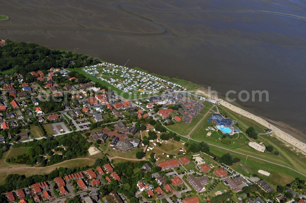Dangast from above - Town View from the center Dangast on the North Sea coast in the state of Lower Saxony