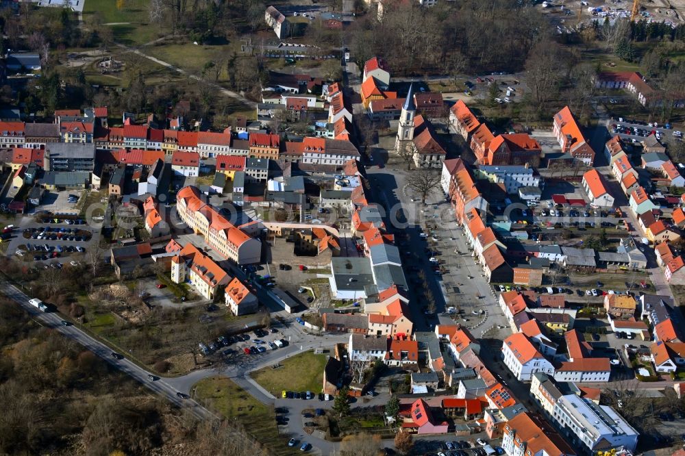 Aerial photograph Zossen - Town View of the streets and houses of the residential areas in Zossen in the state Brandenburg, Germany