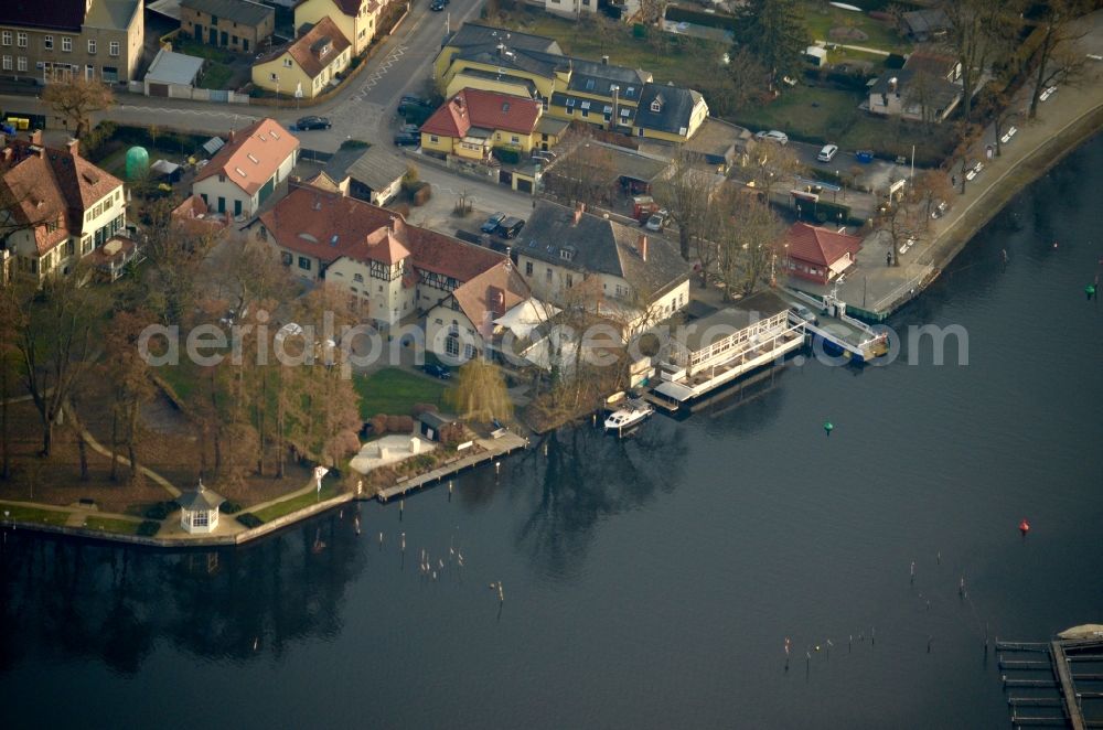 Aerial photograph Schwielowsee - Town on the banks of the river Faehrhaus Caputh in Schwielowsee in the state Brandenburg, Germany