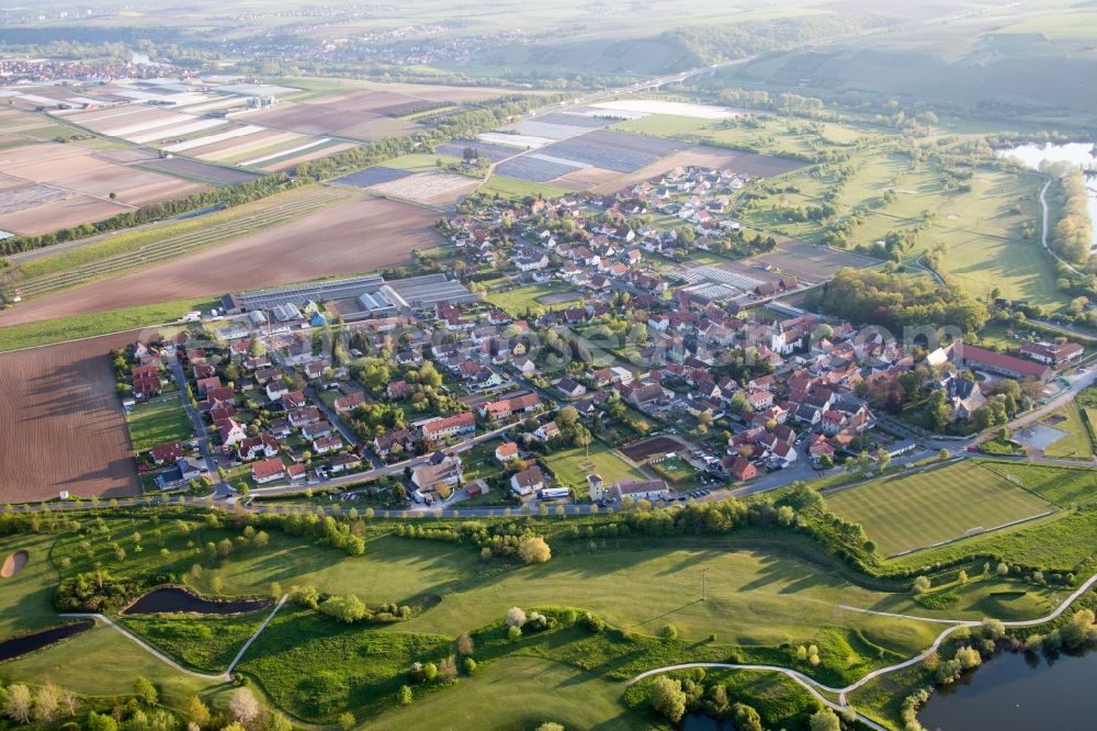 Aerial image Dettelbach - Town on the banks of the river of the Main river in Dettelbach in the state Bavaria