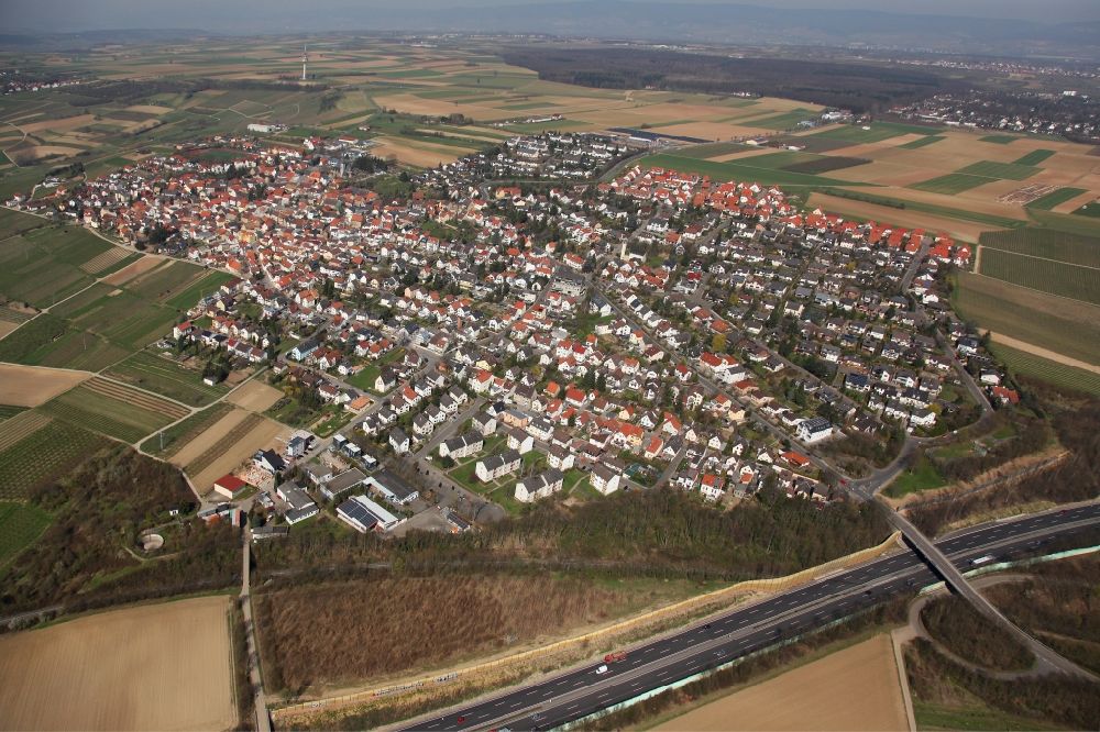 Ober-Olm from the bird's eye view: Views of the local community Ober-Olm in Mainz-Bingen district in Rhineland-Palatinate