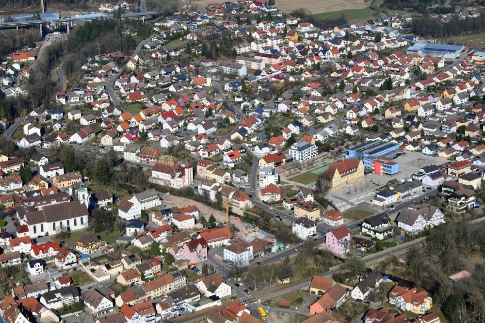Murg from above - Village Center of Murg in the state Baden-Wurttemberg, Germany