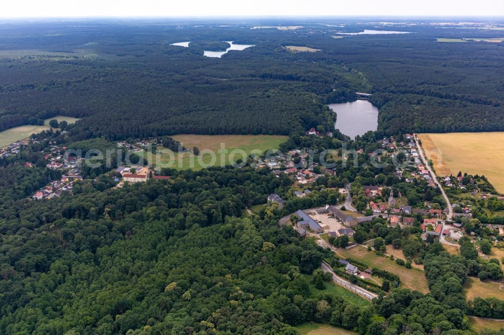 Wandlitz from above - Village on the banks of the area lake in Wandlitz in the state Brandenburg, Germany