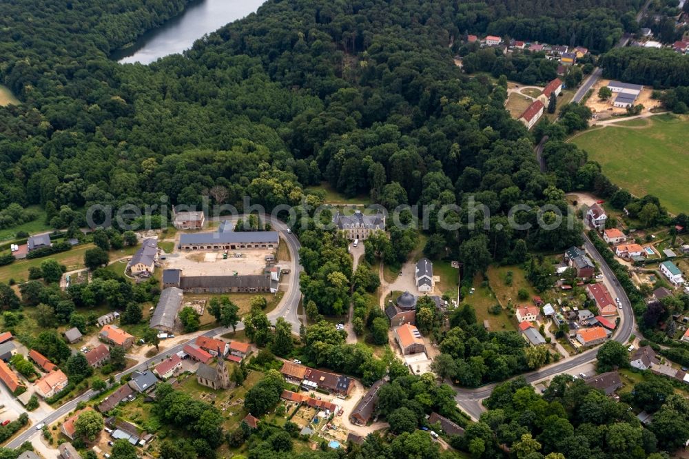Aerial image Wandlitz - Village on the banks of the area lake in Wandlitz in the state Brandenburg, Germany