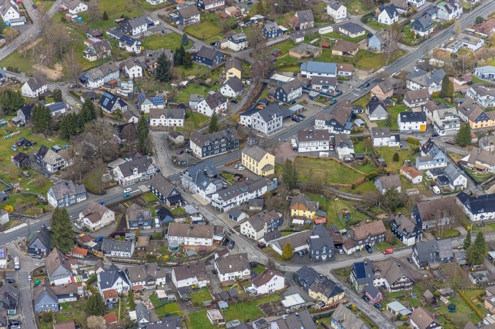 Aerial image Littfeld - Center on Grubenstrasse in Littfeld at Siegerland in the state North Rhine-Westphalia, Germany