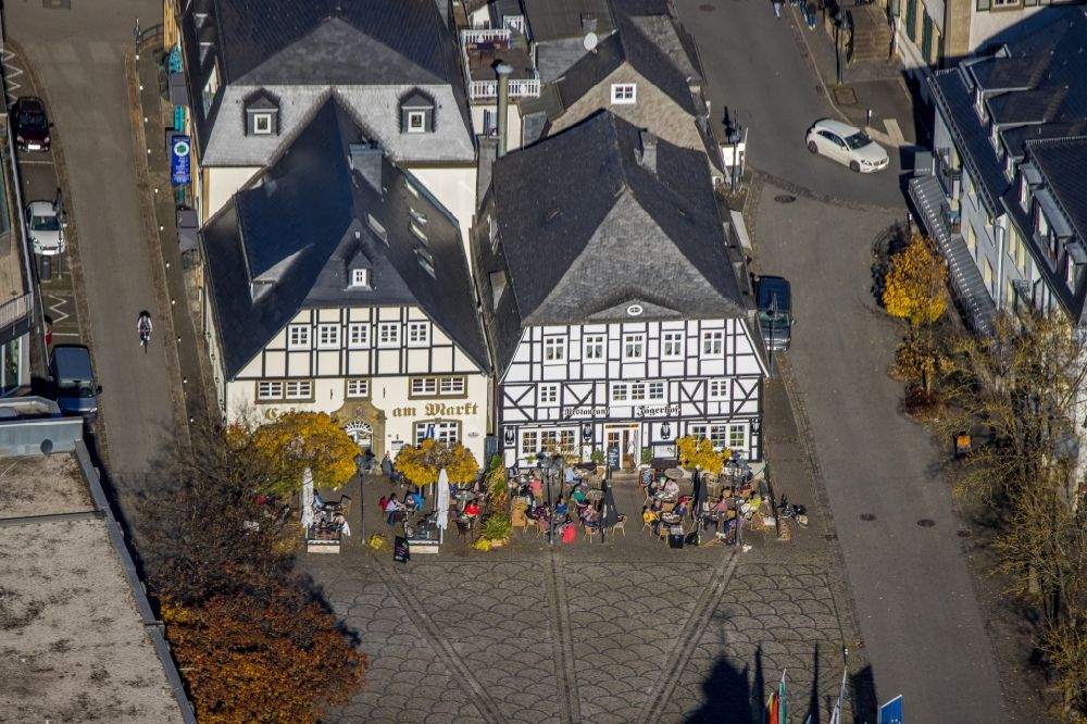 Aerial photograph Brilon - Center market in Brilon at Sauerland in the state North Rhine-Westphalia, Germany