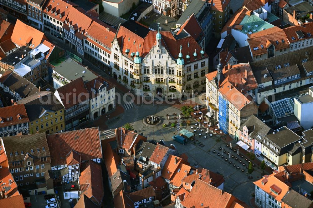 Aerial photograph Helmstedt - Center market in Helmstedt in the state Lower Saxony, Germany