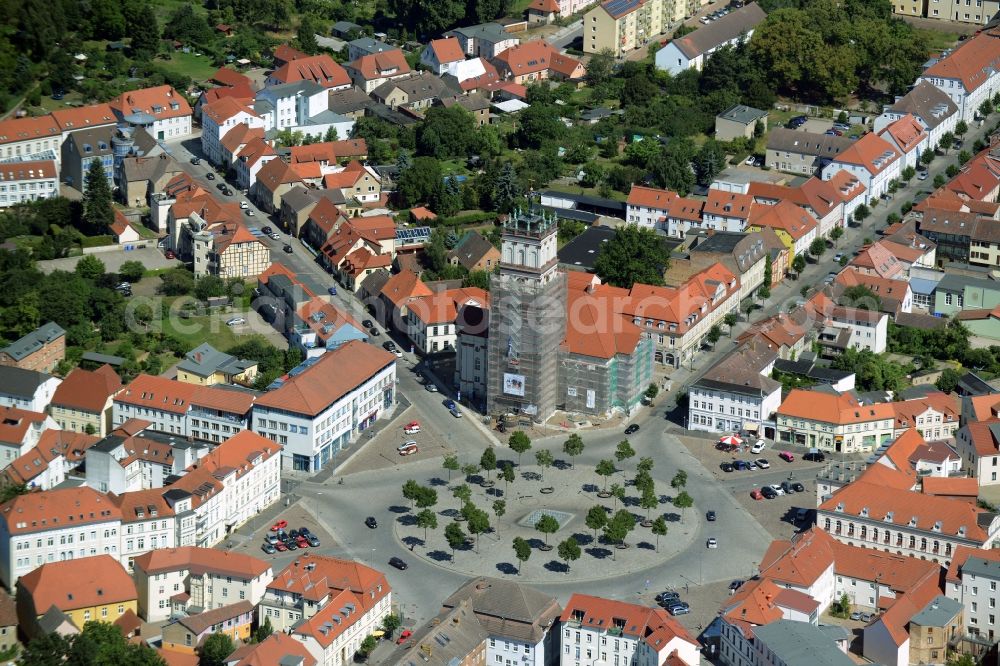 Aerial photograph Neustrelitz - Center market in Neustrelitz in the state Mecklenburg - Western Pomerania