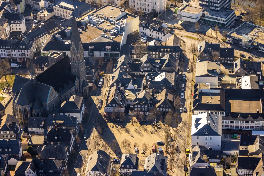 Aerial photograph Olpe - Center market in Olpe at Sauerland in the state North Rhine-Westphalia, Germany