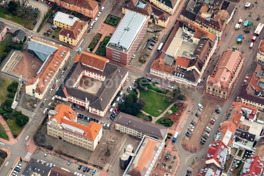 Aerial photograph Rastatt - Center market in Rastatt in the state Baden-Wuerttemberg, Germany